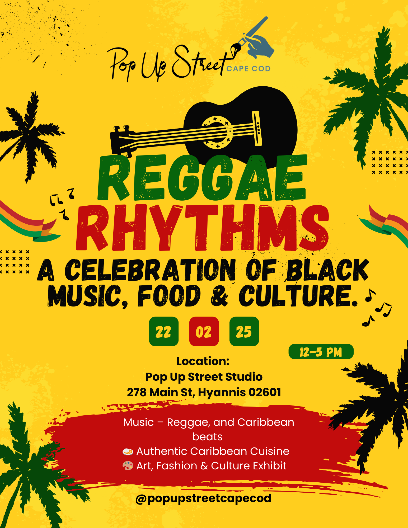 Reggae Rhythms Pop Up Event March 1st